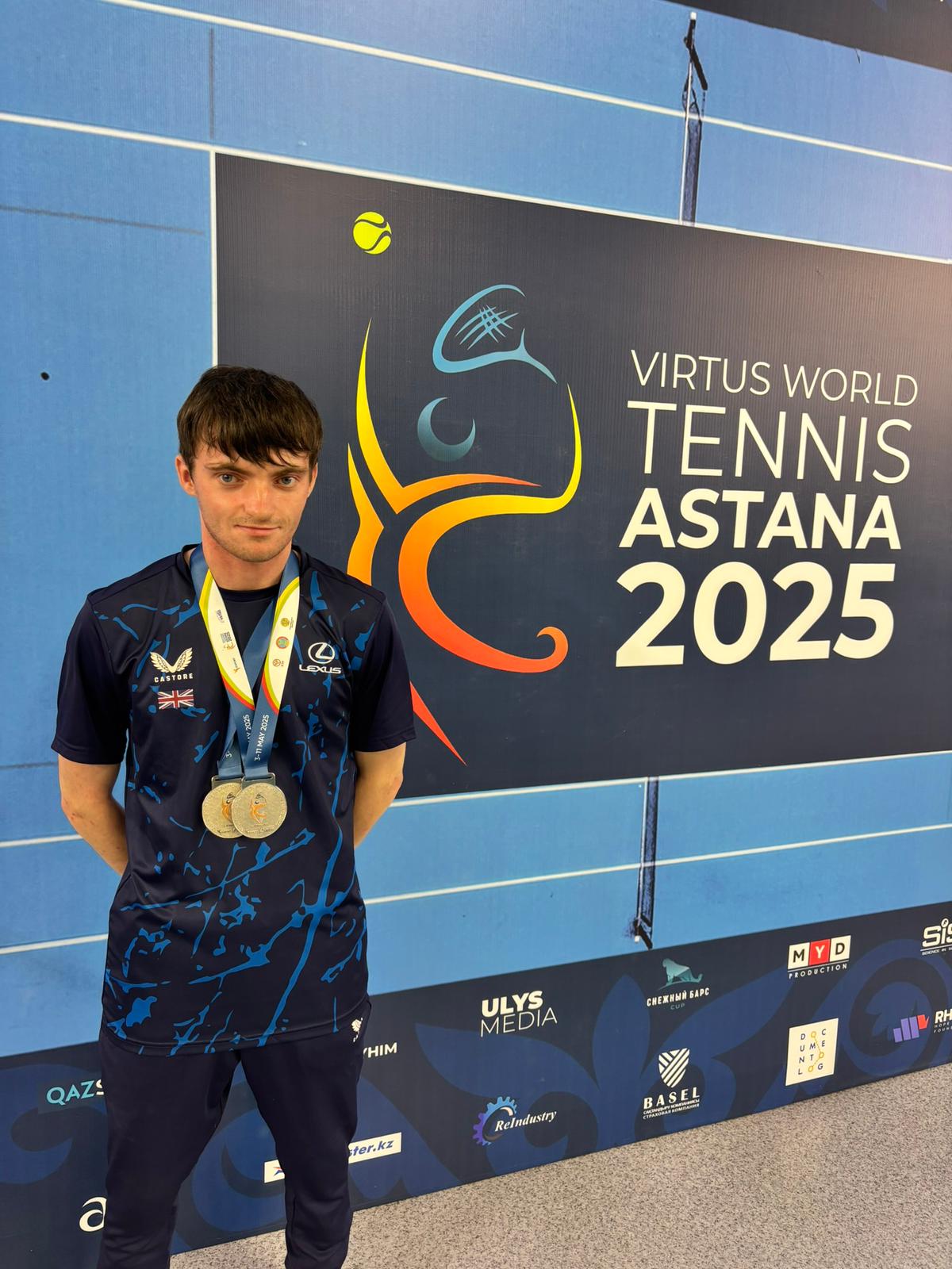 member with their tennis medals