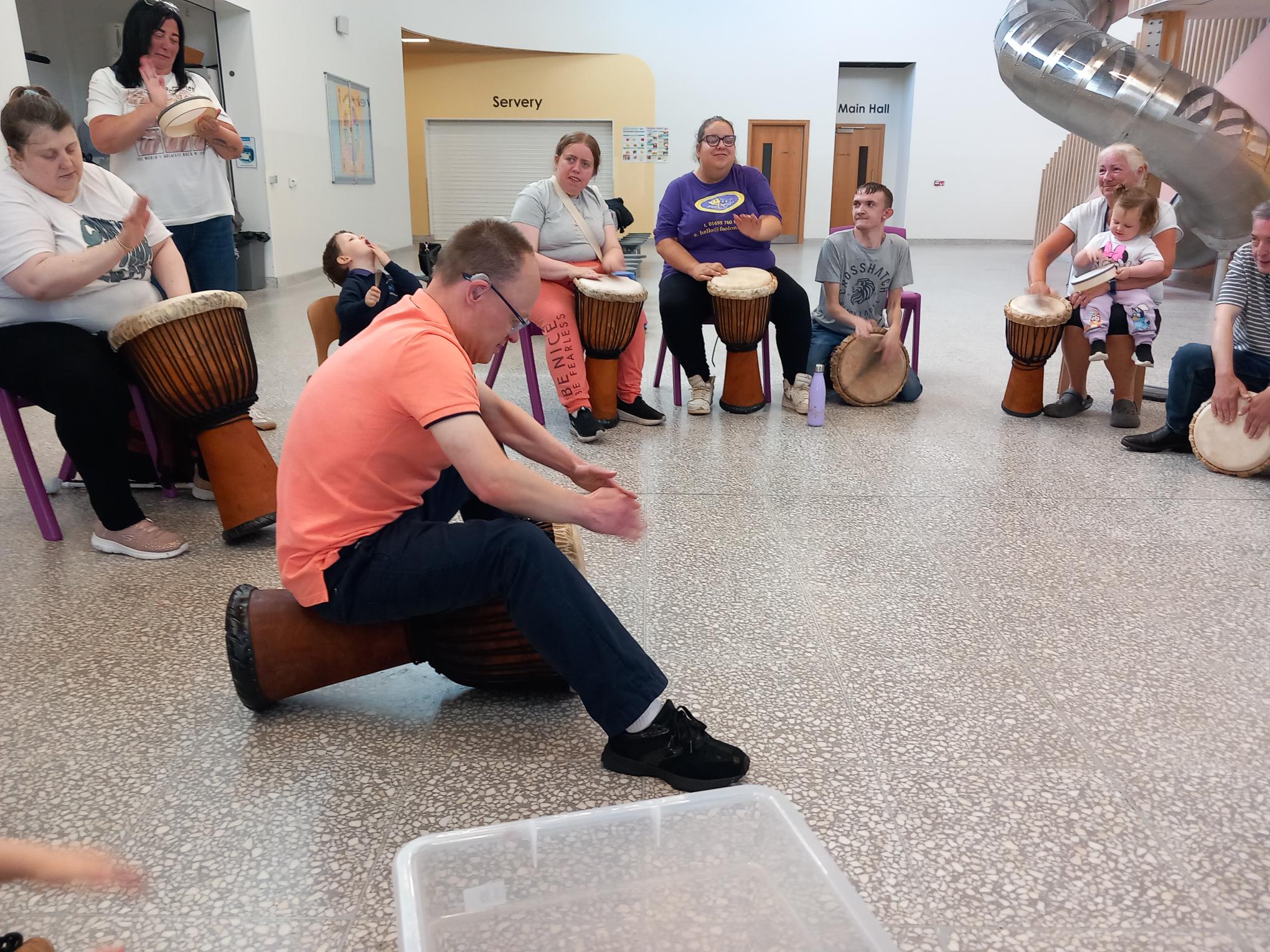 Members at a drumming event