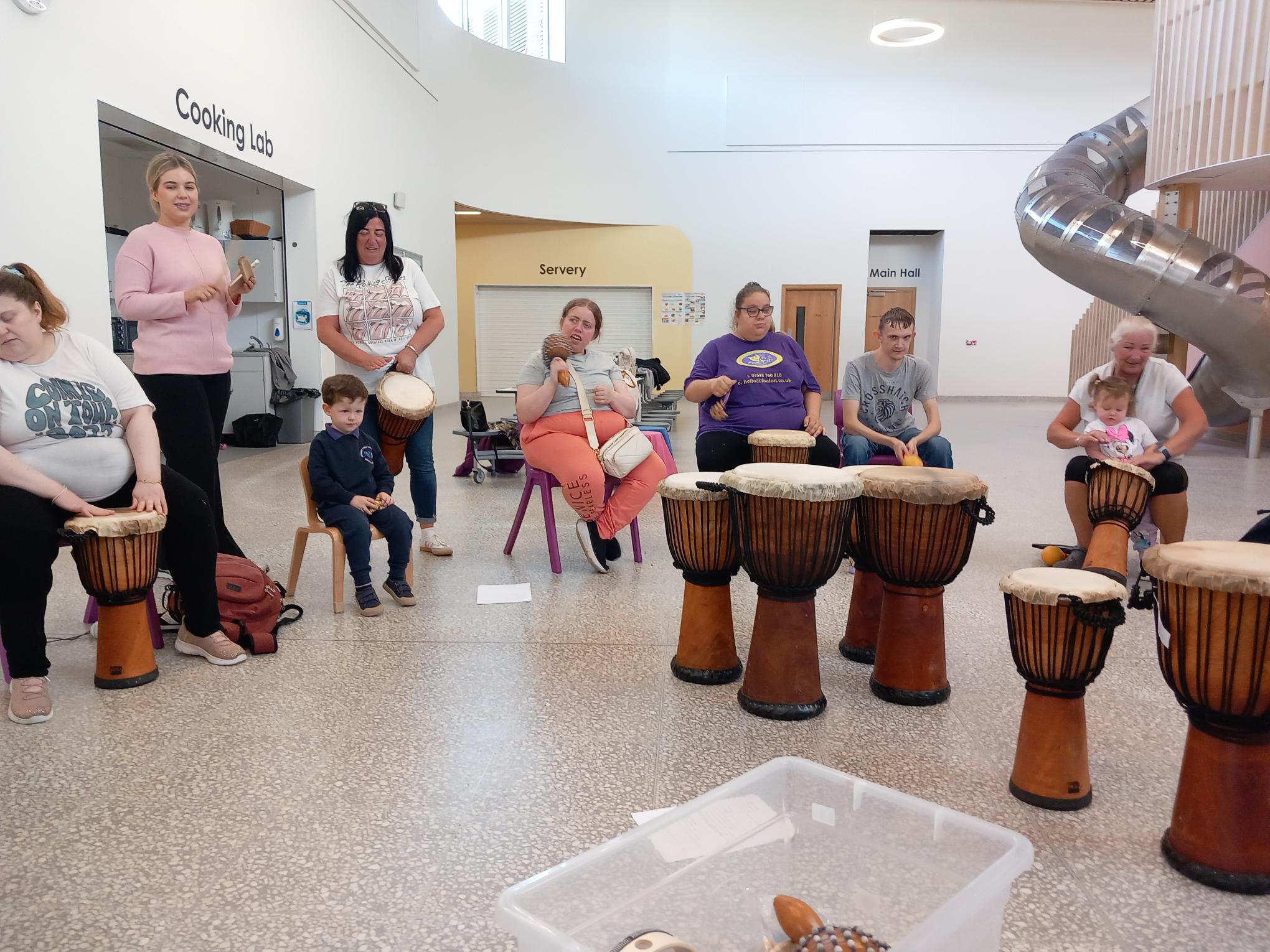 Members at a drumming event